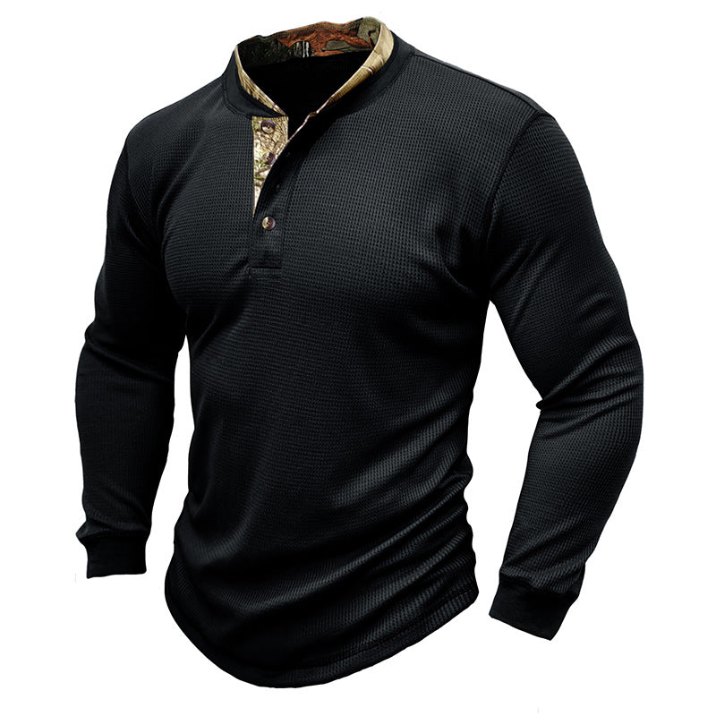 Herren Langarm-Shirt Modern Strukturiert Elegant