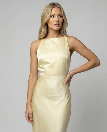 Elegantes Damen Abendkleid Satin Figurformend