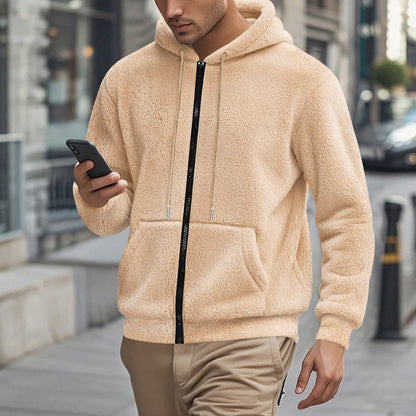 Herren Fleece Hoodie Warm mit Seitentaschen Sportlich