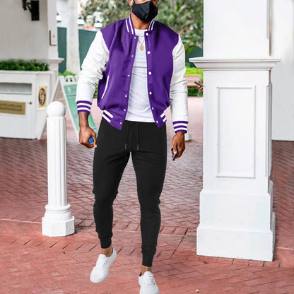 Herren Sportjacke College Style Elastisch Modern