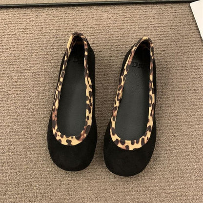Damen Ballerinas Leopardenmuster Komfort Innenfutter
