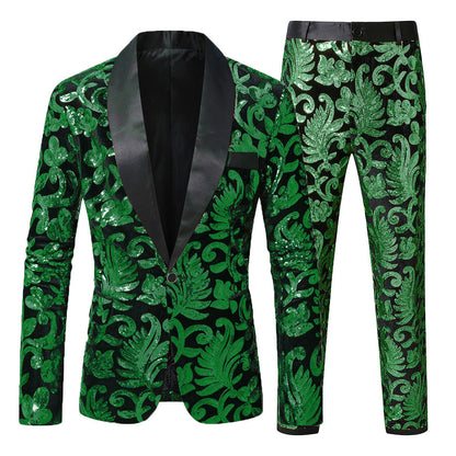 Herren Smoking Anzug Glitzernd mit Pailletten Muster