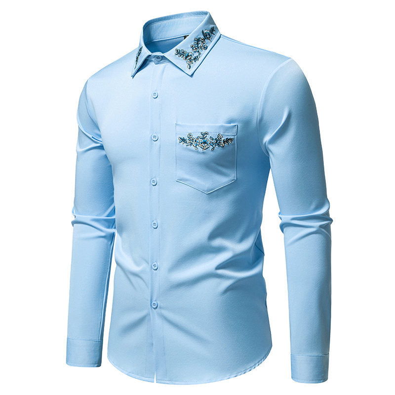 Herren Langarmhemd Modern Blumenmuster Elegantes Design