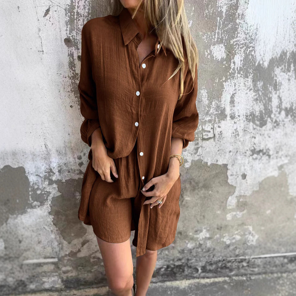 Damen Oversize Bluse Langarm Knopfleiste Großzügig