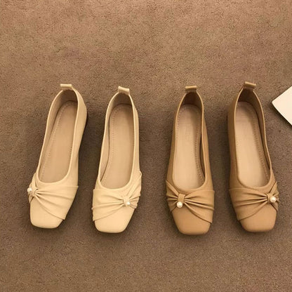 Damen Ballerinas Weich Bequem mit Knoten Detail