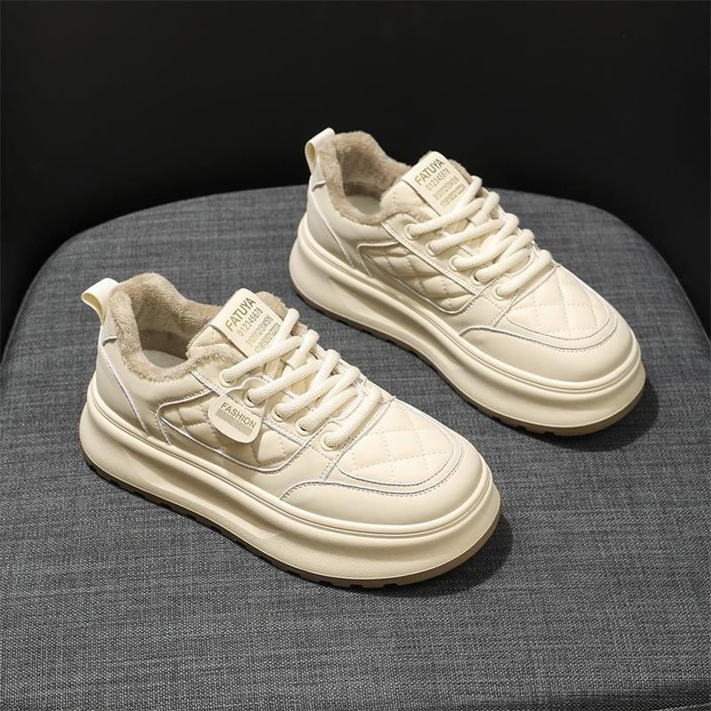 Damen Sneaker Warmfleece Innensohle Rutschfest Moderne