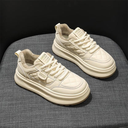 Damen Sneaker Warmfleece Innensohle Rutschfest Moderne