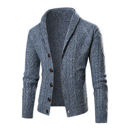 Herren Strickjacke Modern Zopfmuster Praktisch