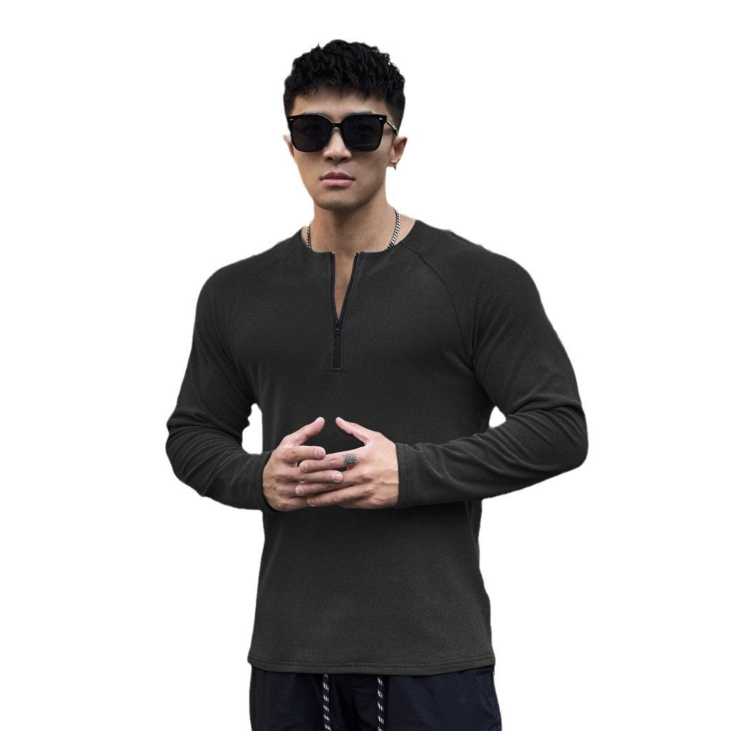 Herren Funktionsshirt Atmungsaktiv Reißverschluss Sportlich