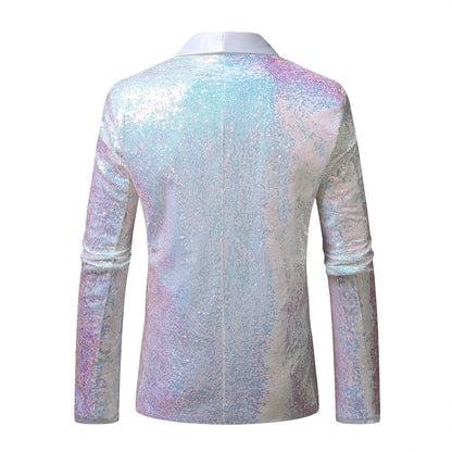 Glamour Blazer Herren Pailletten Jackett Elegant