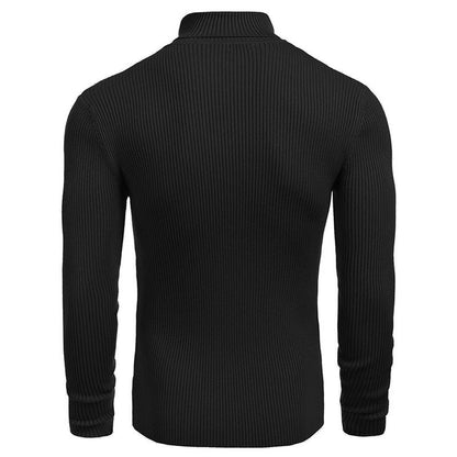 Herren Stehkragenpullover Feinripp Optik Elegant
