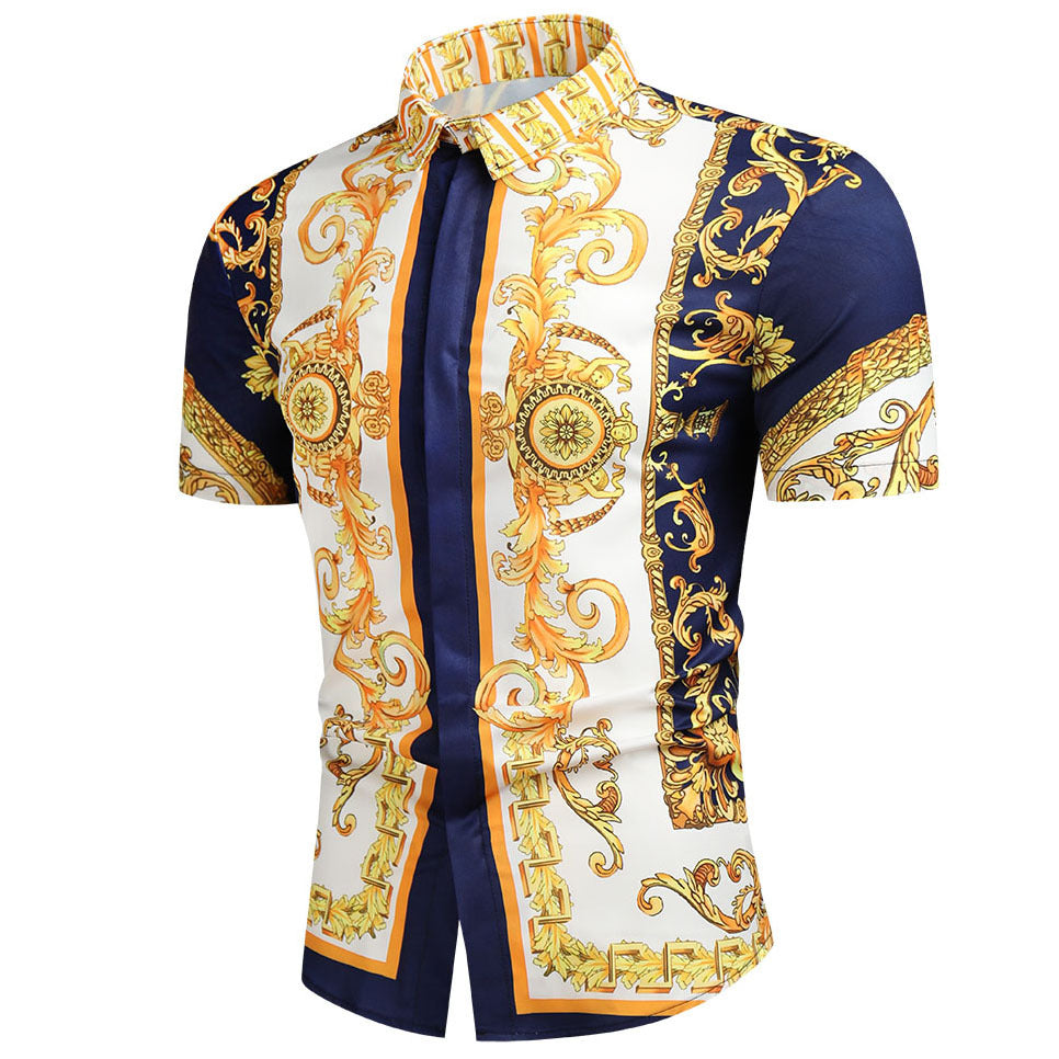 Herren Kurzarmhemd Barock Design Elegant Berlin