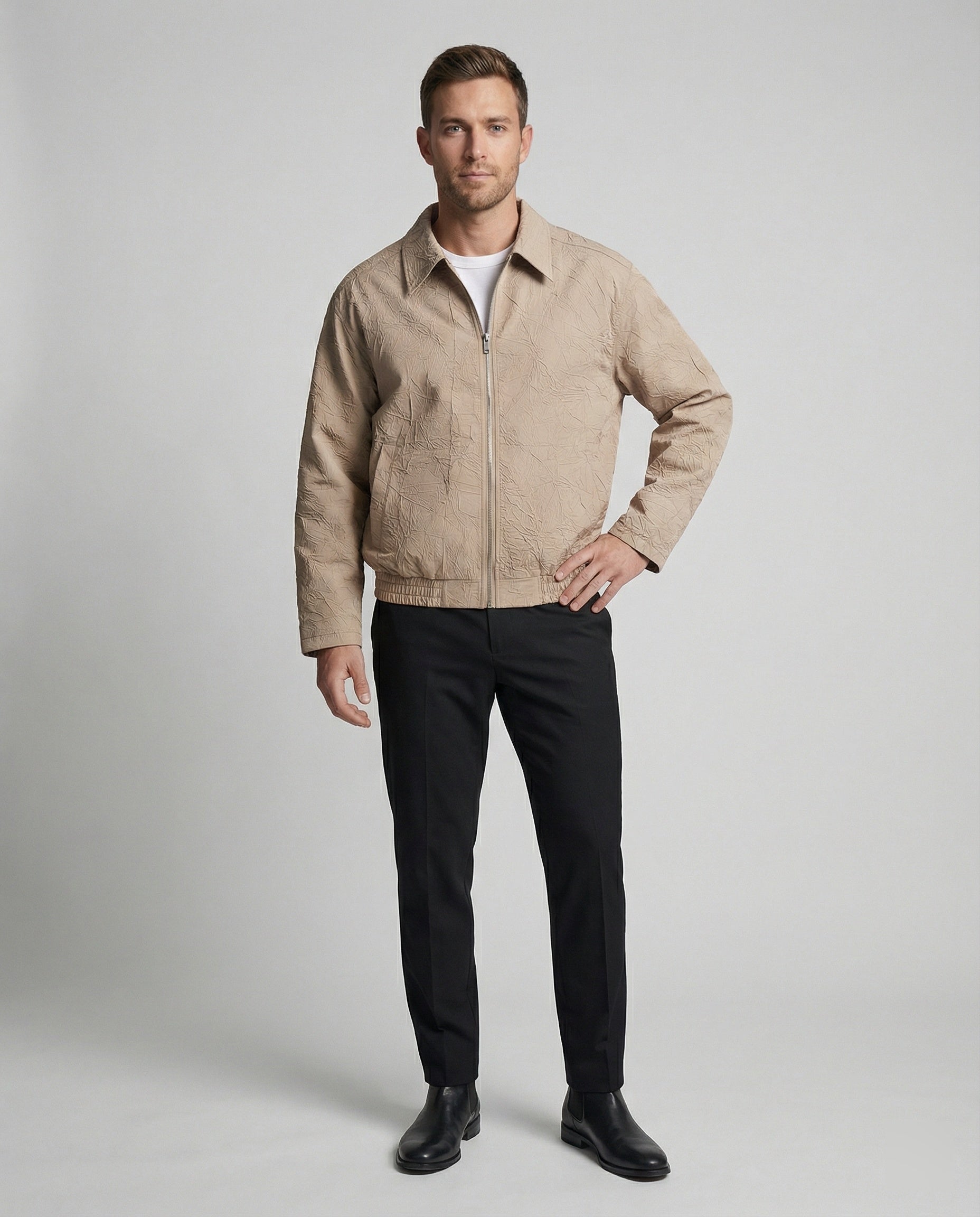 Herren Blousonjacke Leicht Reißverschluss Elastisch Sportlich - BerlinGlamour