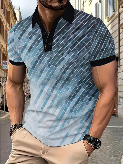 Herren Poloshirt Kurzarm Grafik Design Berlin Style