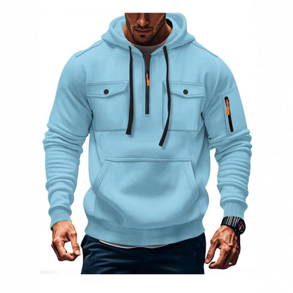 Herren Hoodie Funktionsjacke Mit Taschen Sportlich Modern