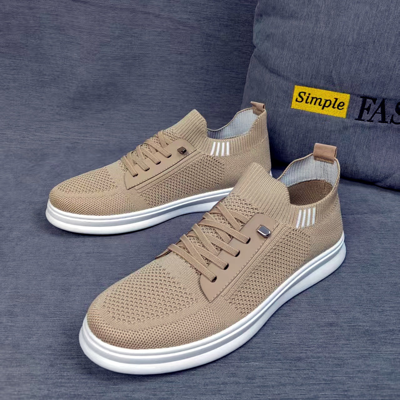 Damen Sport Sneakers Atmungsaktiv mit Reißverschluss Schwarz