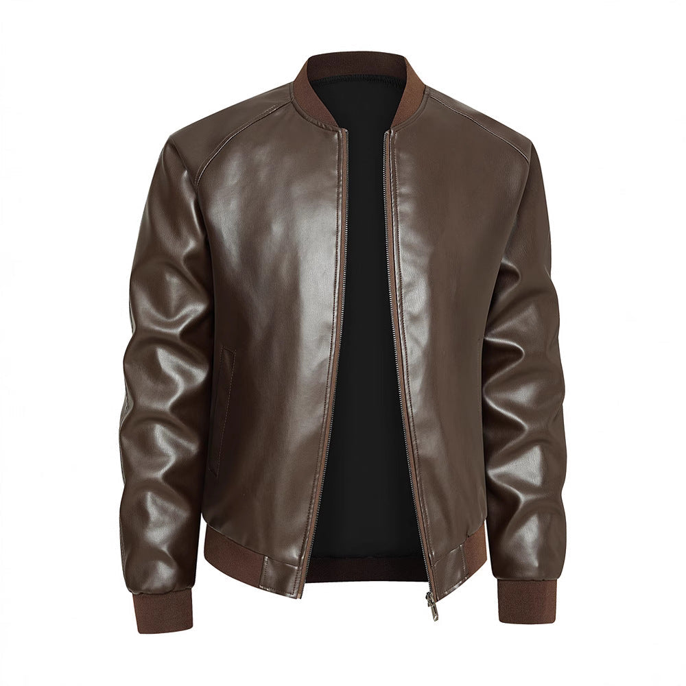 Herren Lederjacke Elegant Modern Schnitt mit Taschen