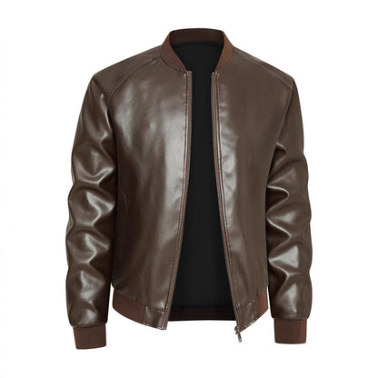 Herren Lederjacke Elegant Modern Schnitt mit Taschen