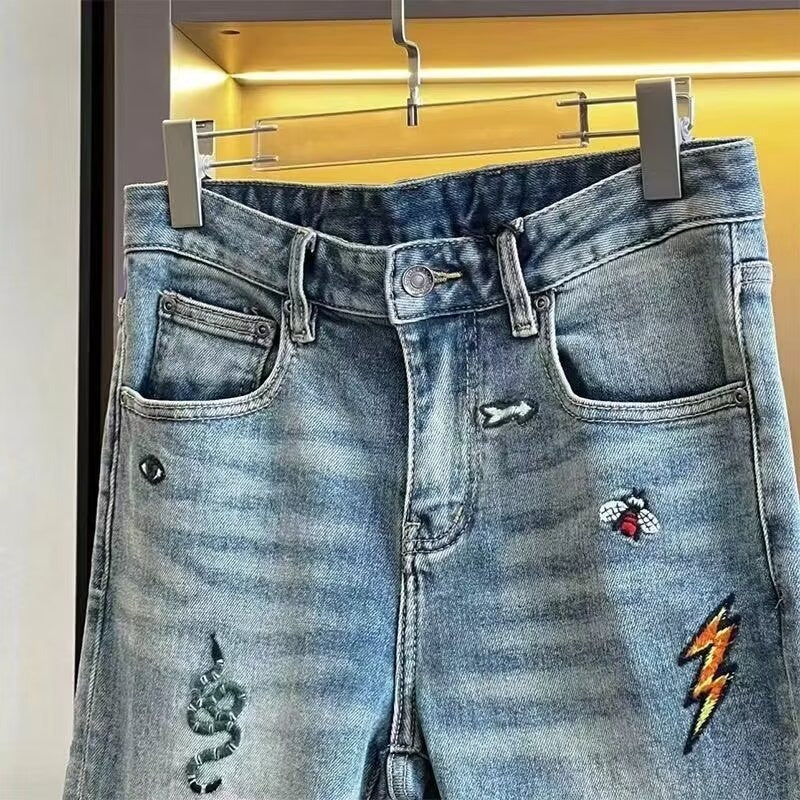 Damen Jeans Lässig Mit Stickdesign Trendy