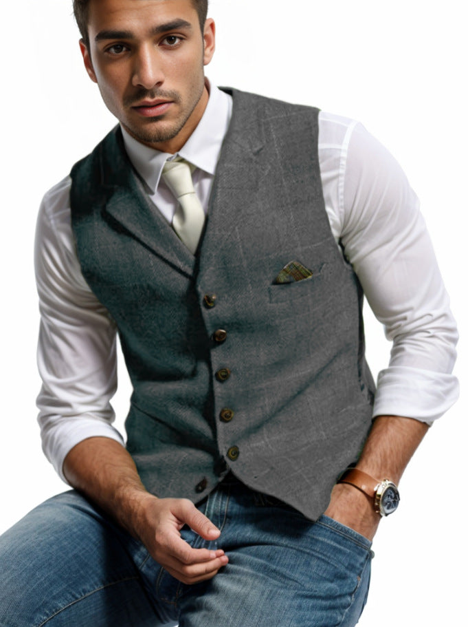 Herren Leinenweste Elegant Sommer