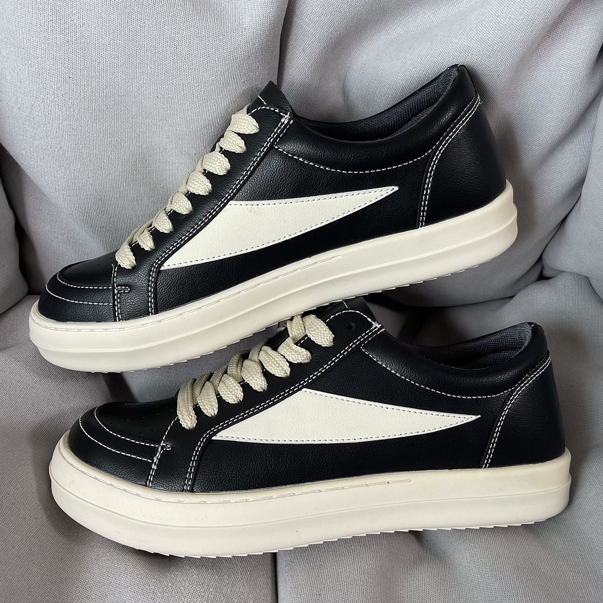 Damen Sneaker Sportlich Leder Klassisch Schwarz