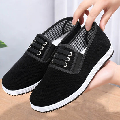 Damen Slipper Sportlich Elastisch Schnürsenkel - BerlinGlamour