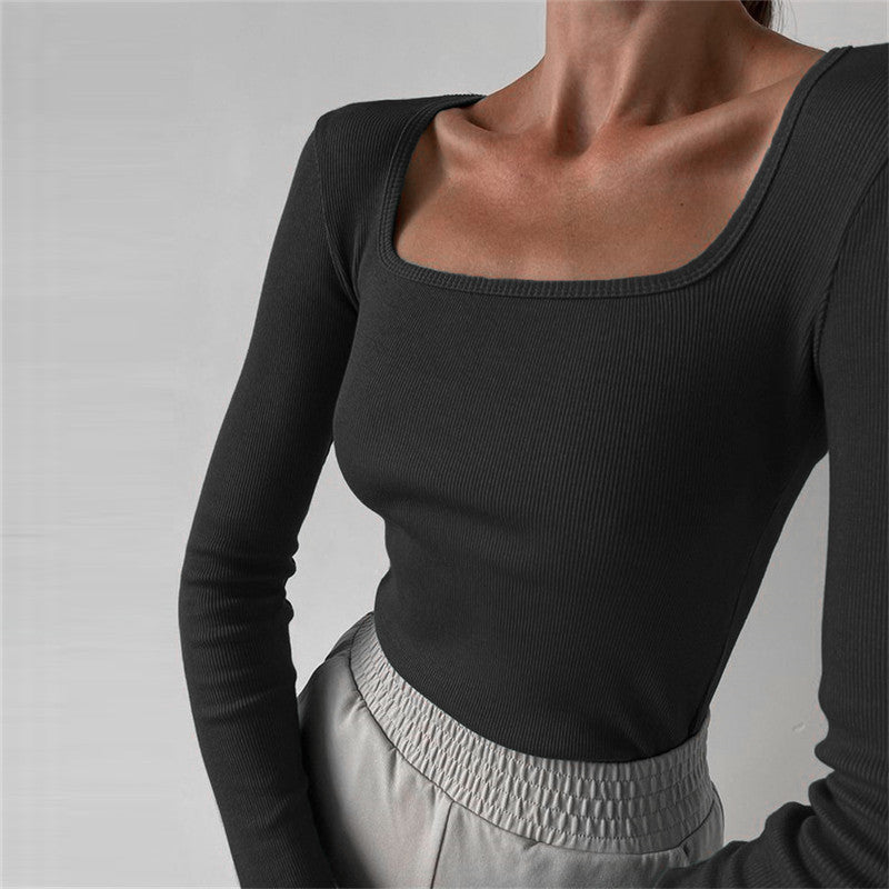 Damen Oberteil Langarm Rippstruktur Trendy - BerlinGlamour