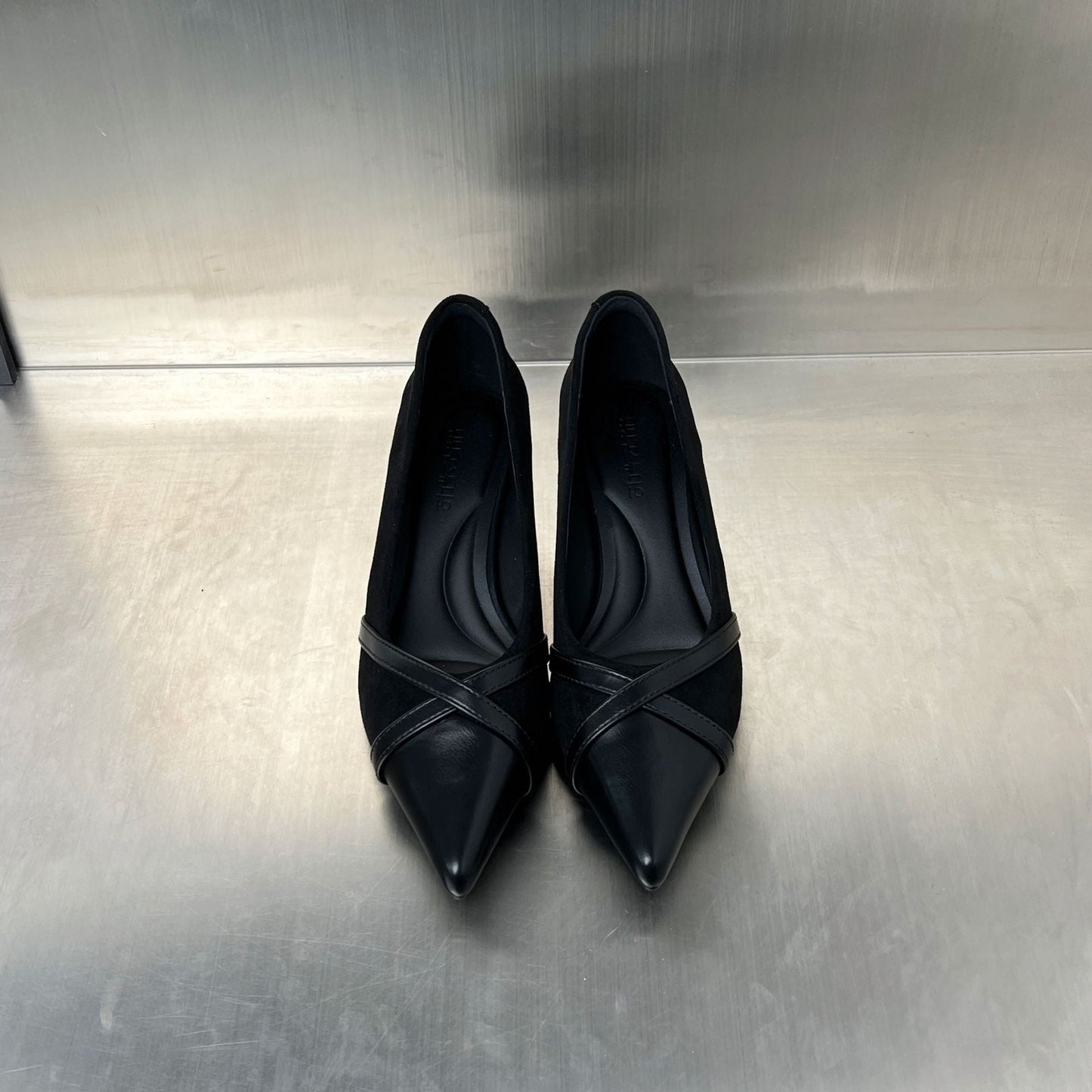 Damen Pumps Elegante Hochhackige Schuhe Leder Schwarz
