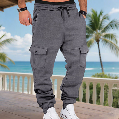 Herren Sweatpants Cargo Bequem Elastisch Mit Seitentaschen