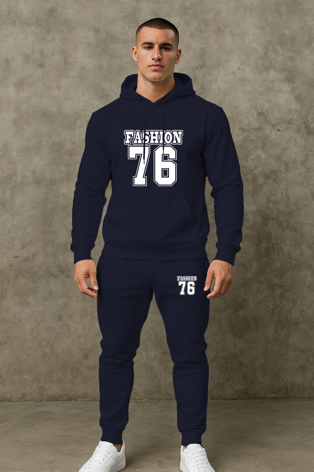 Herren Sport Set Hoodie Jogginghose Bequem Grau