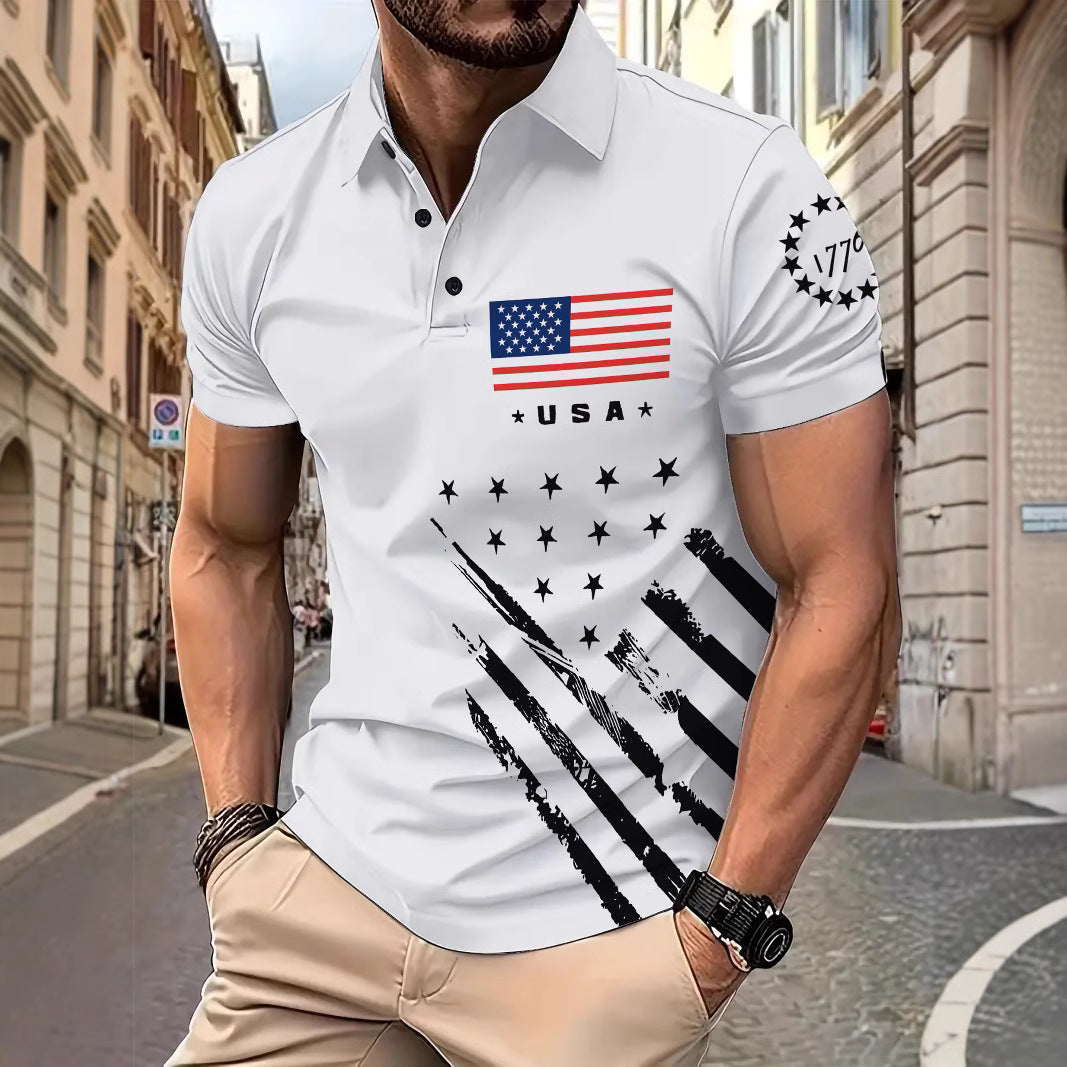 Herren Poloshirt Berlin Print Patriotisch - BerlinGlamour