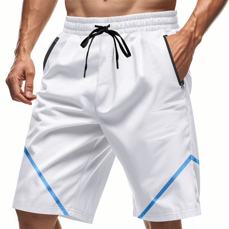 Herren Shorts Sportlich Elastisch Mit Reißverschlusstaschen