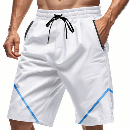 Herren Shorts Sportlich Elastisch Mit Reißverschlusstaschen