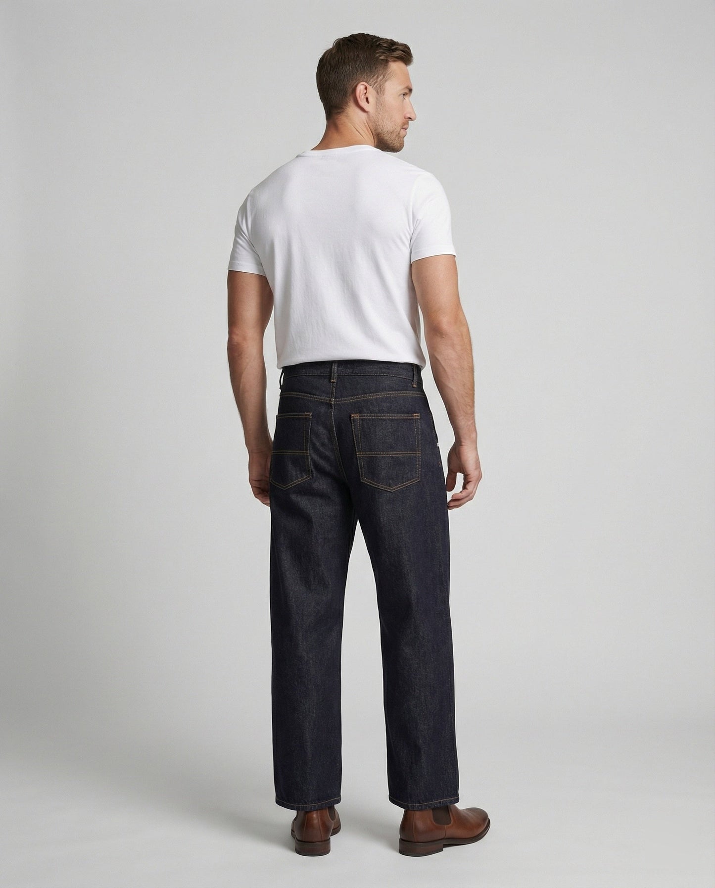 Herren Wide Leg Jeans Heavyweight Denim Hose