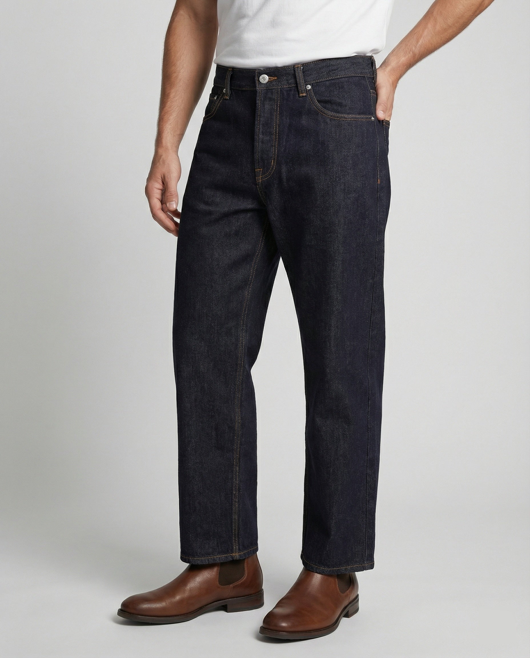 Herren Wide Leg Jeans Heavyweight Denim Hose - BerlinGlamour