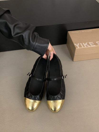 Damen Ballerinas Elegante Riemen Schuhe Glitzer