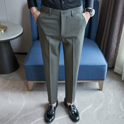 Herren Anzughose Slim Fit Streifenmuster Elegant