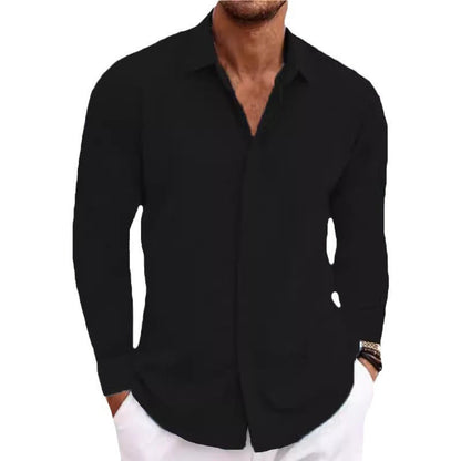 Herren Hemd Modern Strukturstoff Elegant