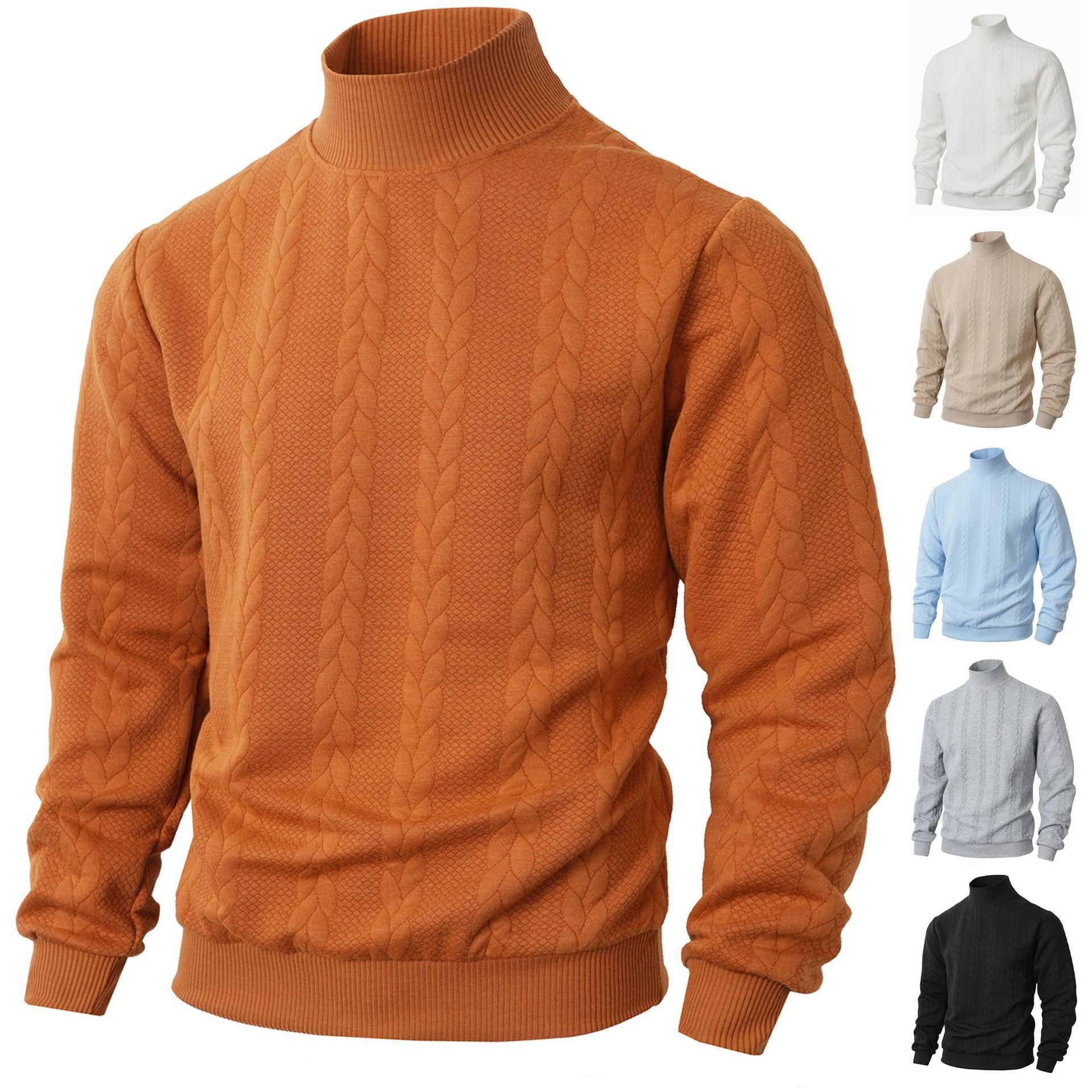 Herren Pullover Grobstrick Hochkragen Modern - BerlinGlamour