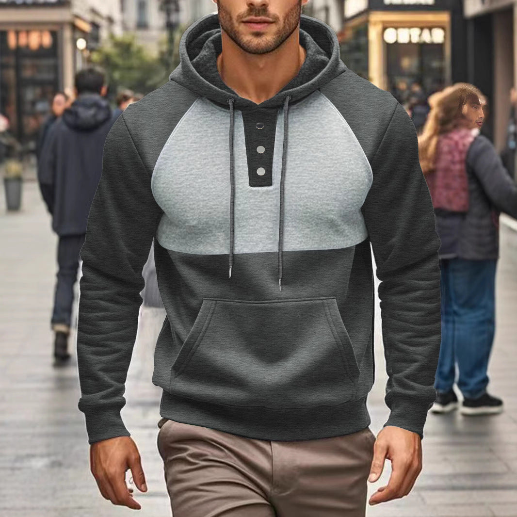 Herren Kapuzenpullover Sportlich Zwei-Ton-Design Modern - BerlinGlamour