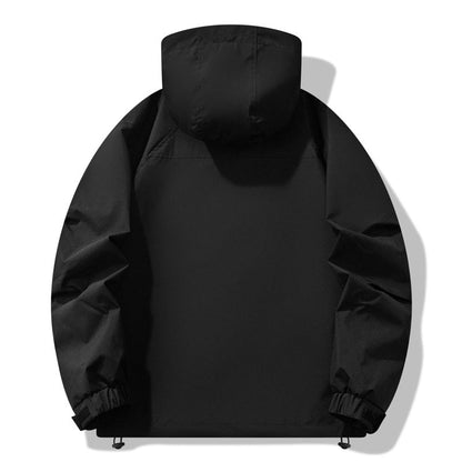 Herren Outdoor-Jacke Wasserabweisend Reißverschluss Taschen