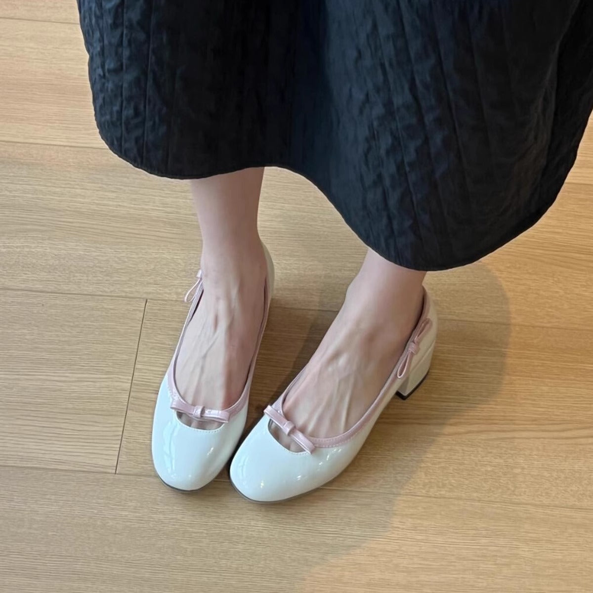 Damen Ballerinas Glitzernd Bequem Schleifen