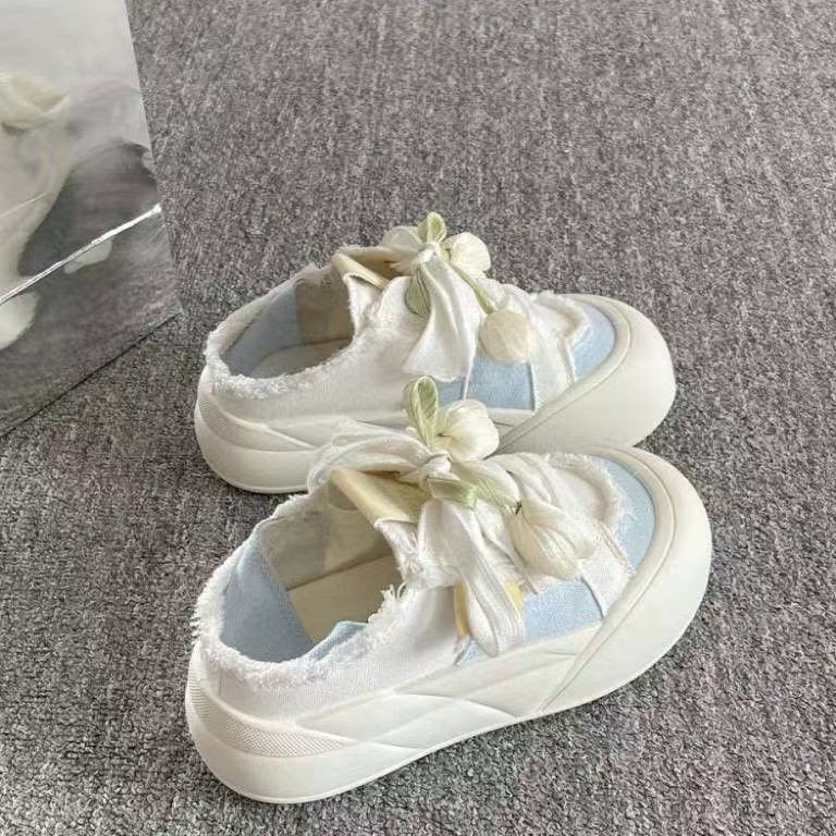 Damen Sneaker Floral Schnürschuhe Trendy Modisch