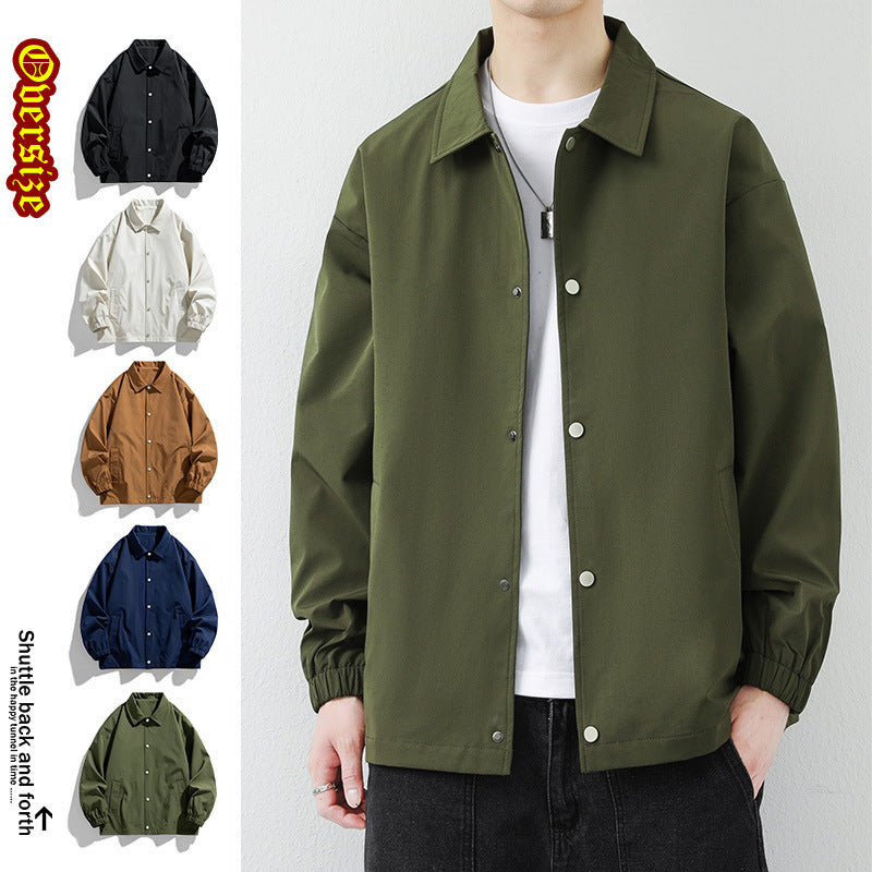 Herren Übergangsjacke Leicht Modern Schnitt mit Druckknöpfen - BerlinGlamour