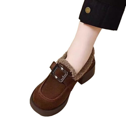 Damen Stiefeletten Bequem Komfort Innenfutter Schnallenverschluss
