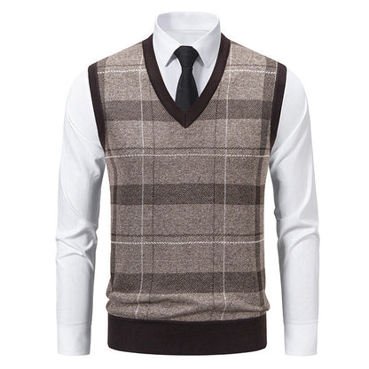 Herren Strickweste Karomuster Modern Trendy