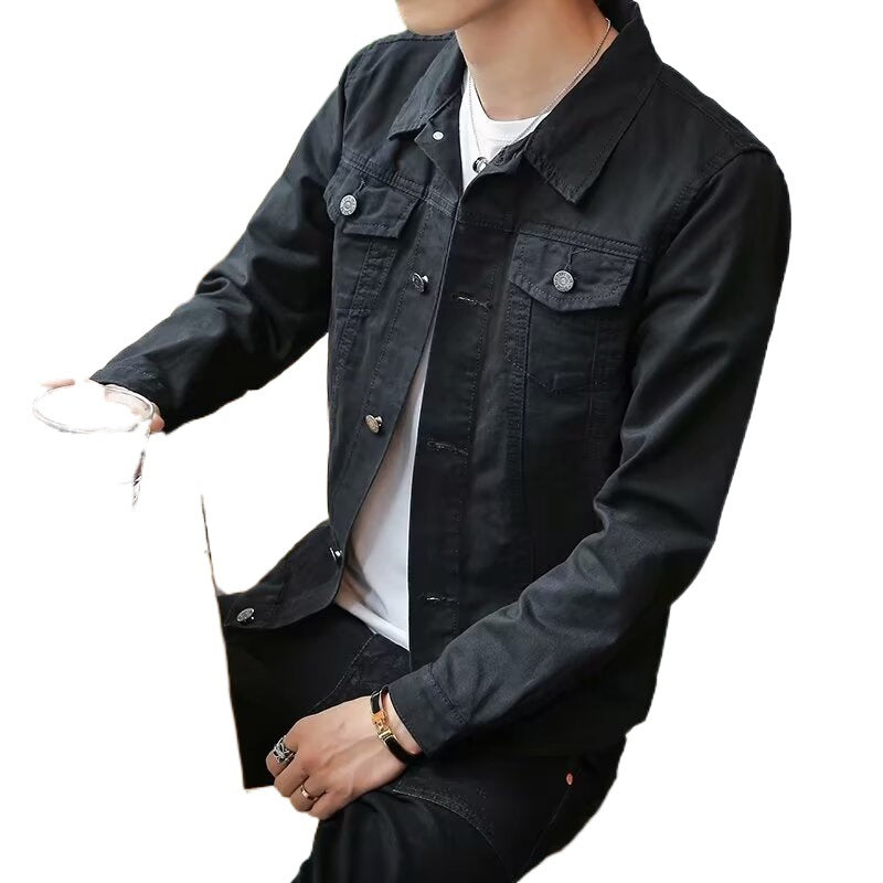 Herren Jeansjacke Modern mit Reißverschluss und Stylishen Details