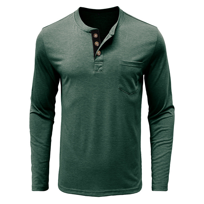 Herren Langarmshirt Mit Knöpfen Modern Sportlich