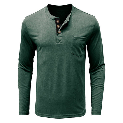 Herren Langarmshirt Mit Knöpfen Modern Sportlich