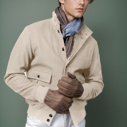 Herren Wolljacke Warm Modern mit Innenfutter